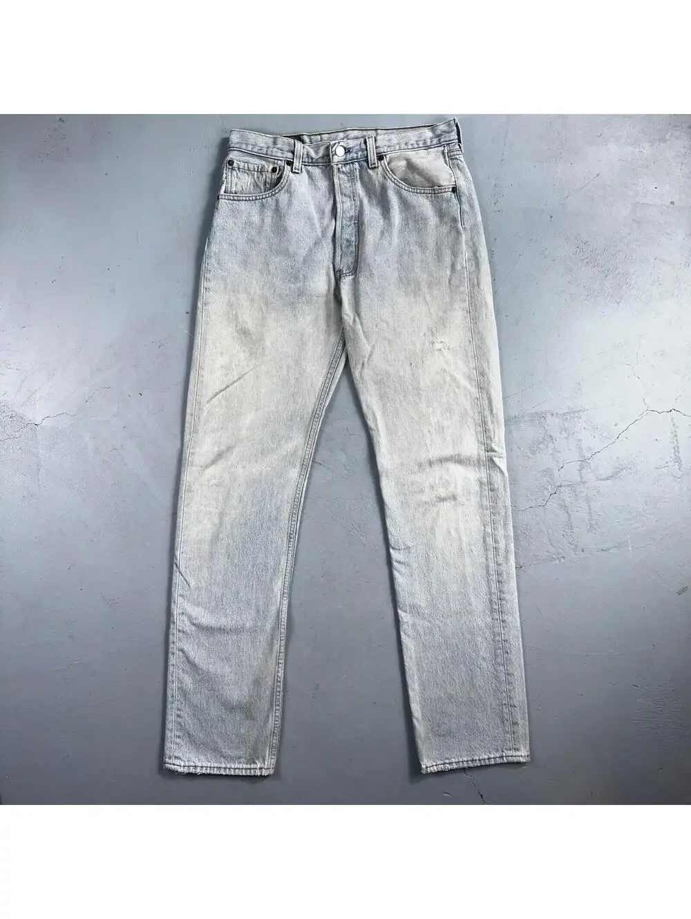 Levis 501 Vintage 90s USA XX Straight Leg Jeans Blue Light Wash 34x38 Act 30x33